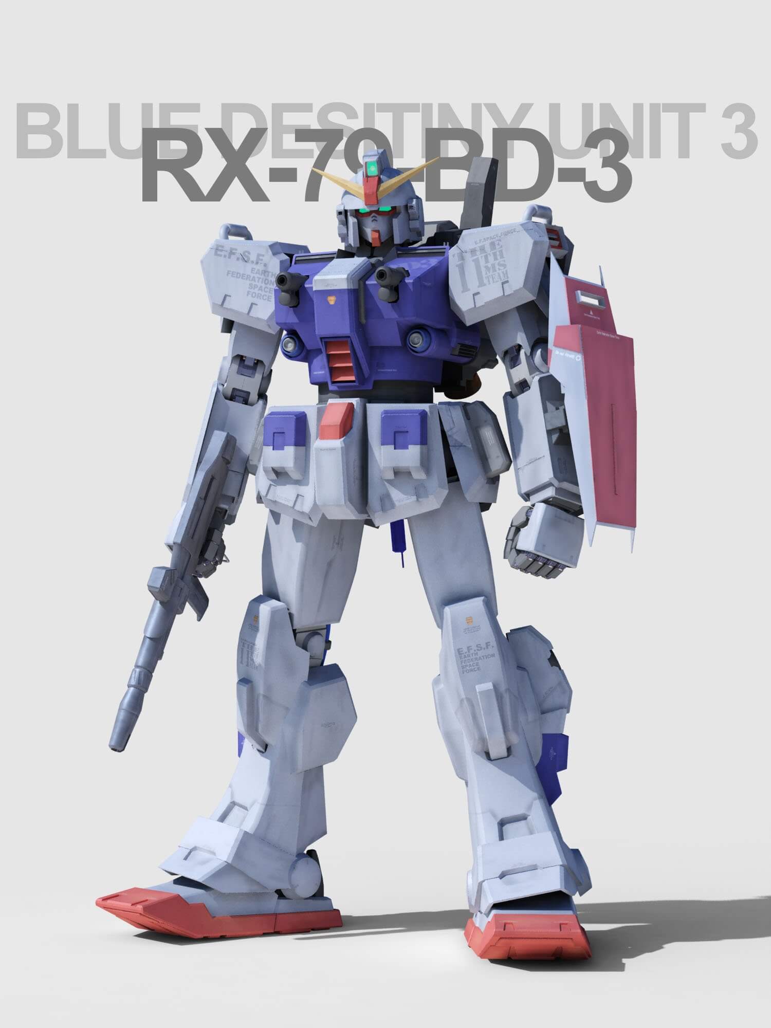 Gundam Blue Destiny Unit 3 3d Model