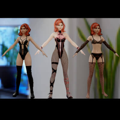 Eva Character Rigged PBR Cute and Sexy Girl Blender