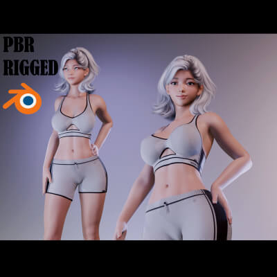 Hot Girl Mai - Game Ready PBR Blender