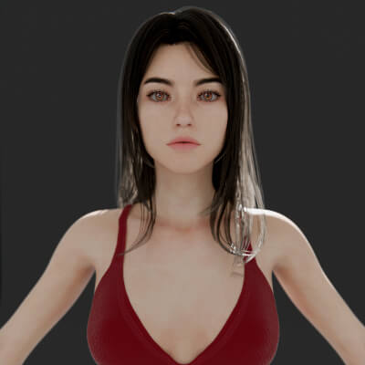 Julie Realistic Female Character Fully Rigged 488 Shape Keys
