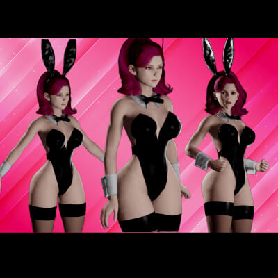 Natasha Bunny Game Ready Cute Girl blender