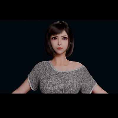 Nia V2 Stylized Game Ready Female Character for Blender