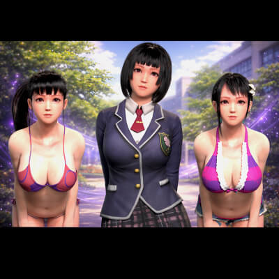 School Girl Character Game Ready Female Rigged PBR Blender