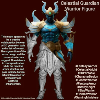 Celestial Guardian Warrior Figure - 3D Model by MRAnyCAD