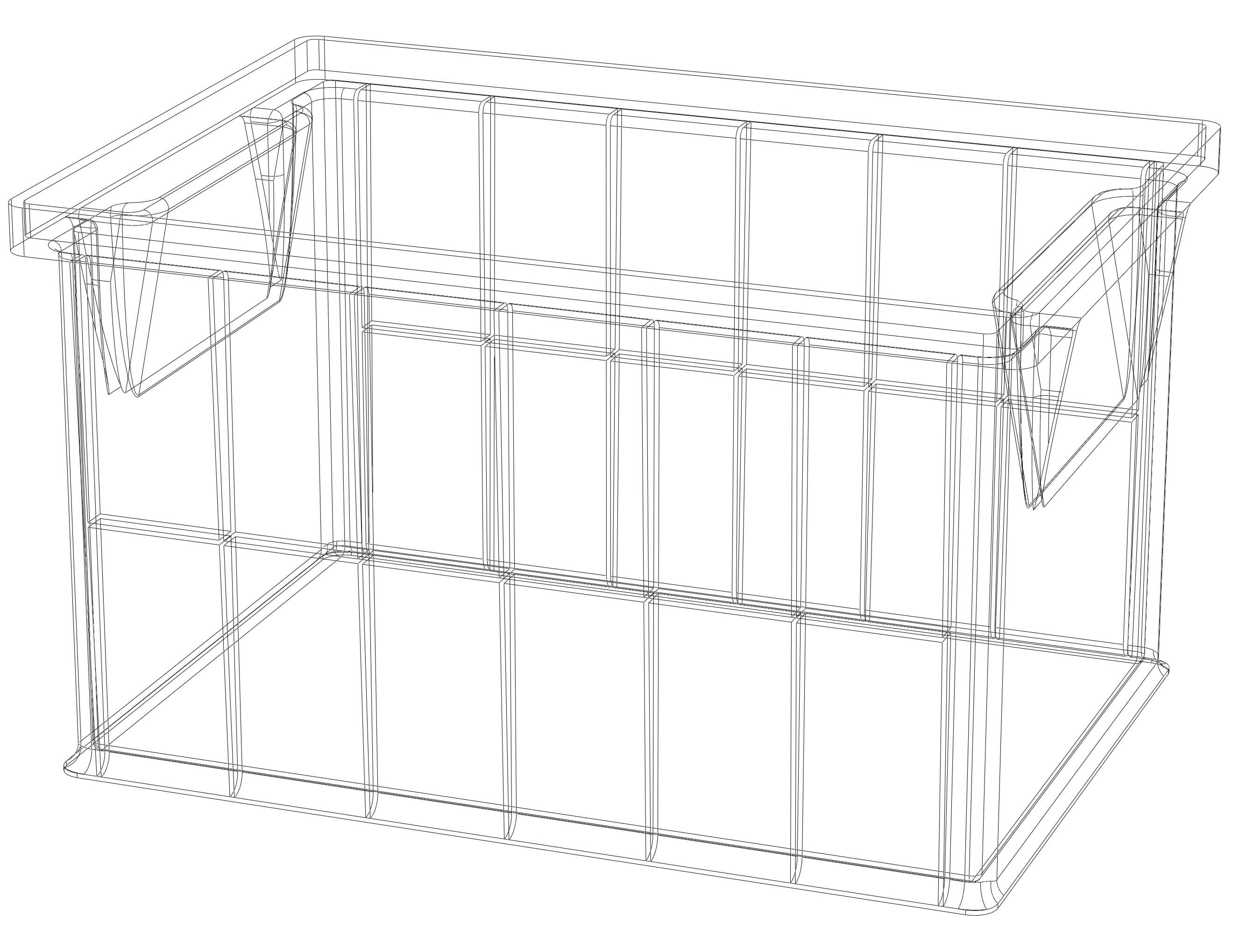 Stackable Storage Bin Capacity 2 Liters 3D Print Model by MRAnyCAD
