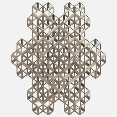 Snowflake Wire Frame Design Wireframe Shape Mosely Snowflake - 3D Model by MRAnyCAD