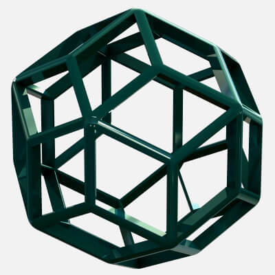 Wireframe Shape Rhombic Triacontahedron - 3D Print Model by MRAnyCAD