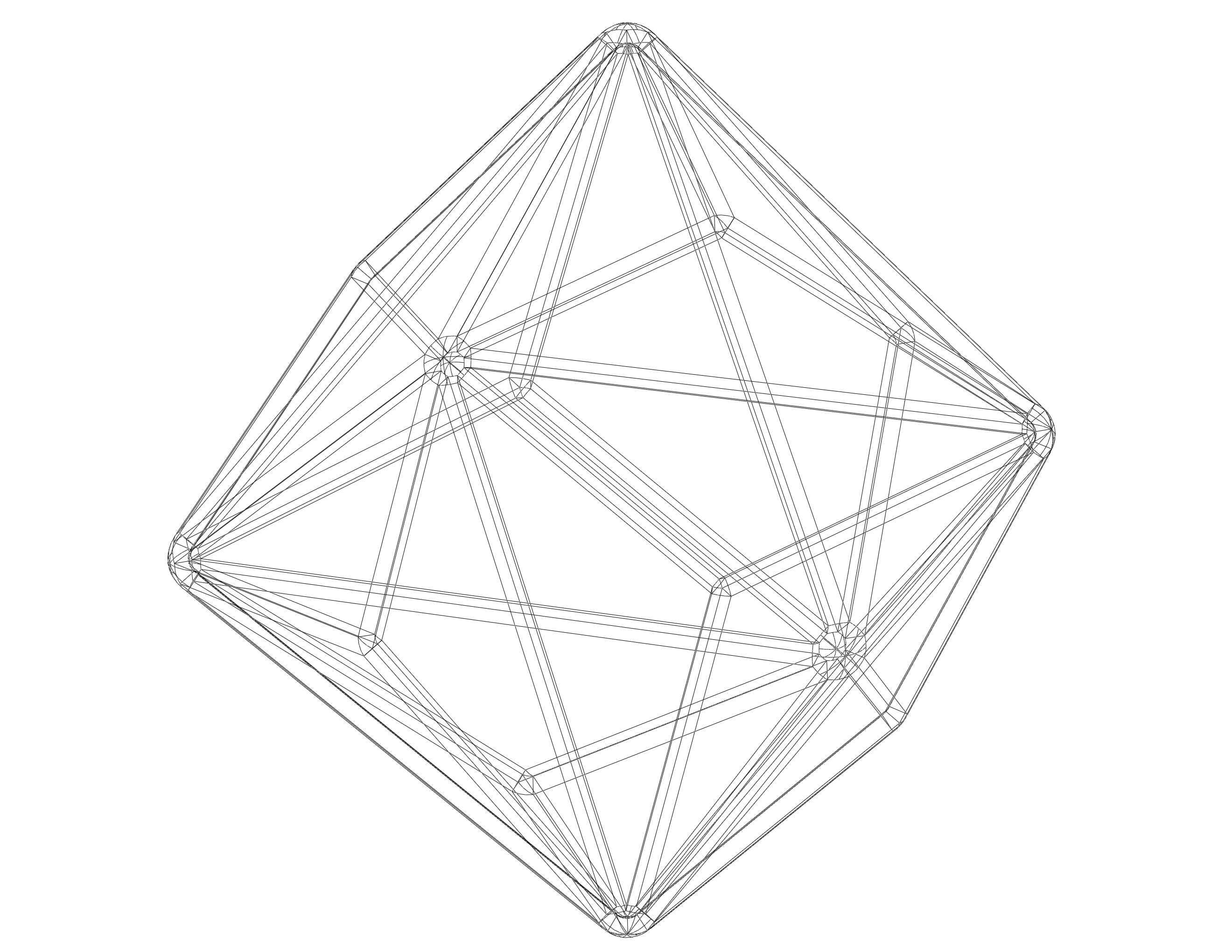 Wireframe Shape Triakis Octahedron 3D Print Model by MRAnyCAD