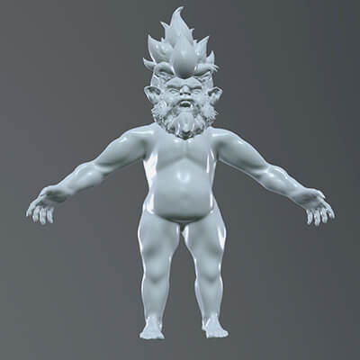 Angry Warrior Man High-Poly Character 3D Model