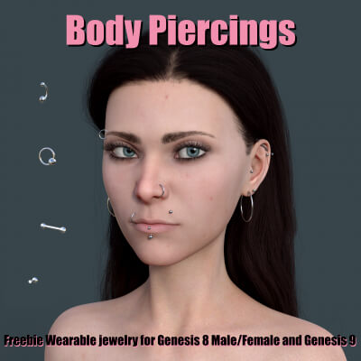Stay Trippy Face and Body Piercings for G8M/F and G9 by mrtaured