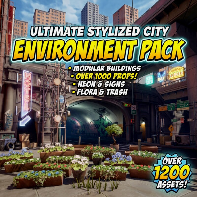 Stylized City Street Environment &ndash 3D Urban Assets Pac