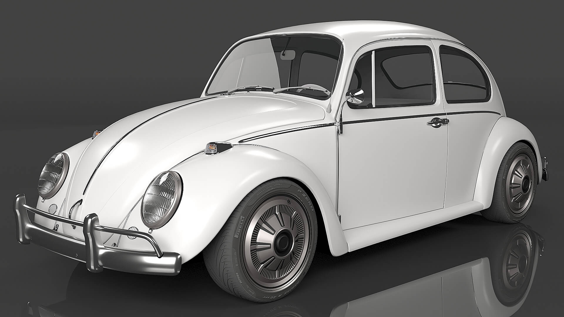 White Volkswagen Beetle