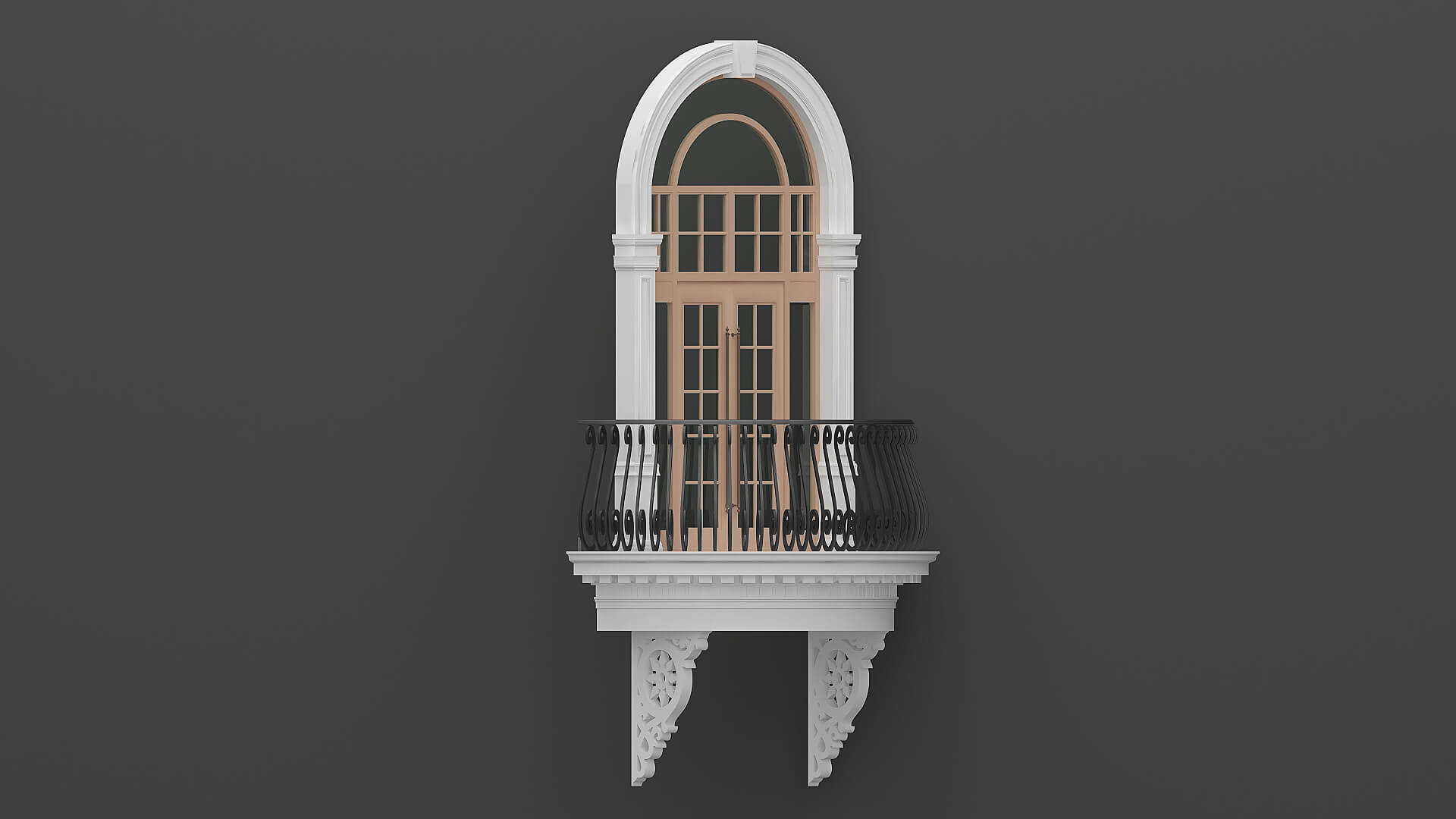 Classic Balcony Door - 3D Model by msasdt