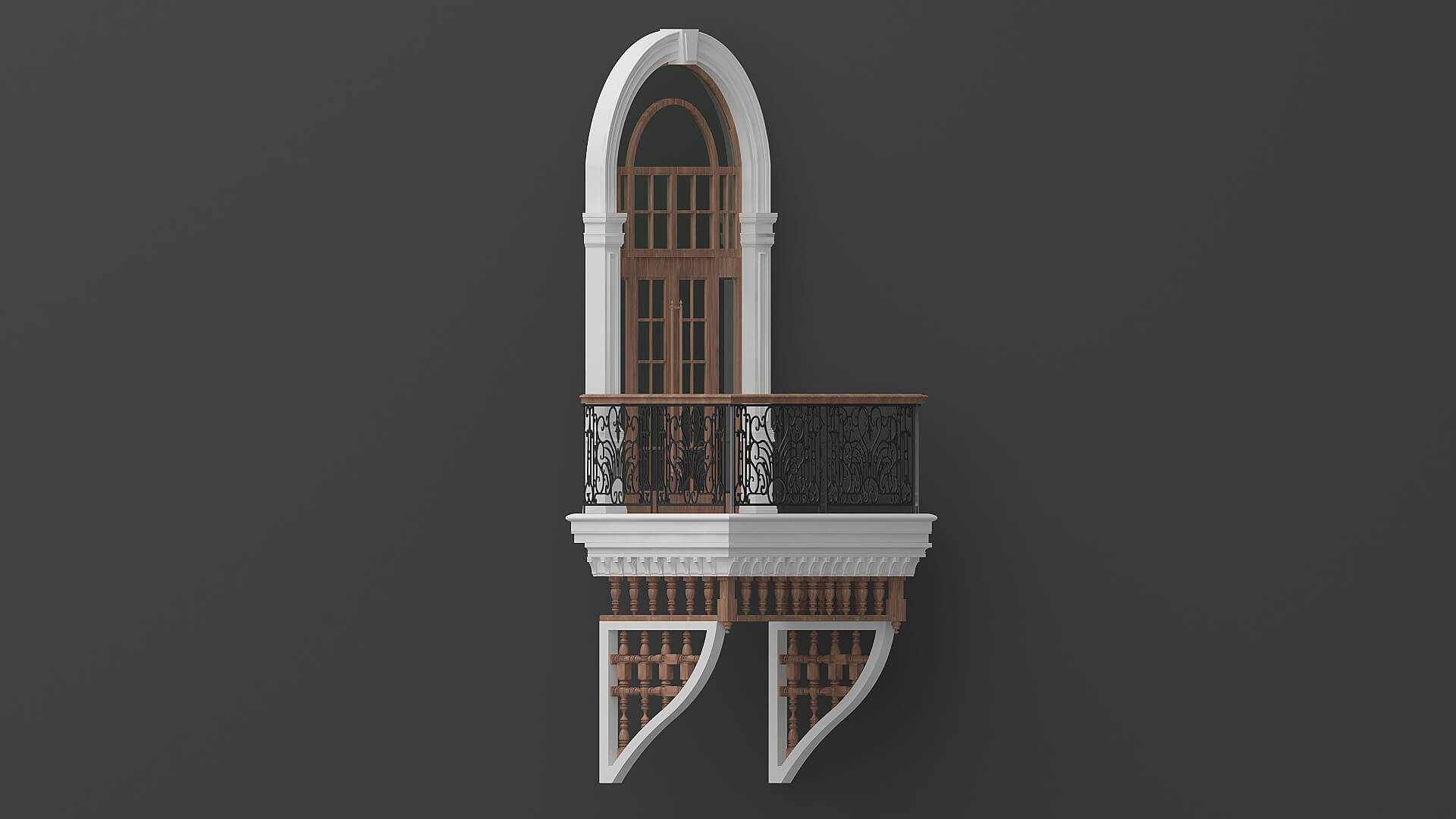 Classic Balcony Door - 3D Model by msasdt