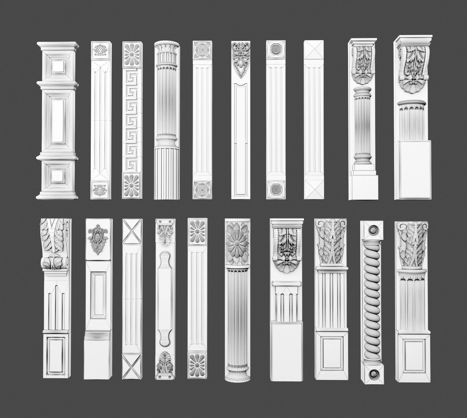 Wood Decor Collection 3D Model by msasdt