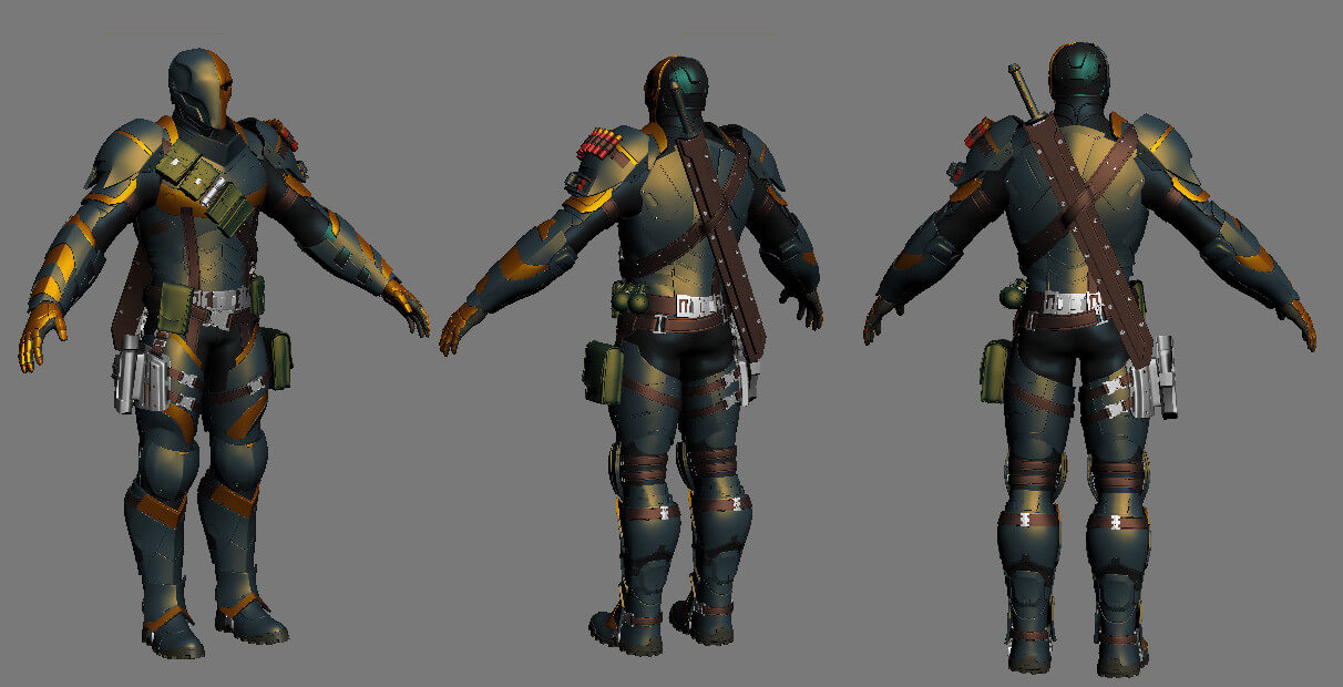 DeathStroke Standing Pose 3D Model by msprenders