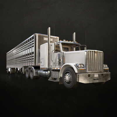 Flat Top Semi Truck Livestock Trailer