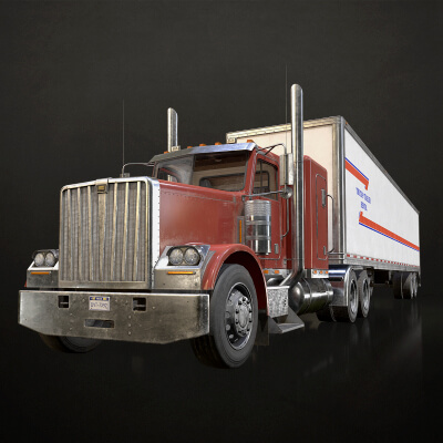 Flat Top Semi Truck Van Trailer
