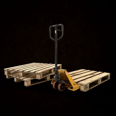 Pallet Jack with Pallets