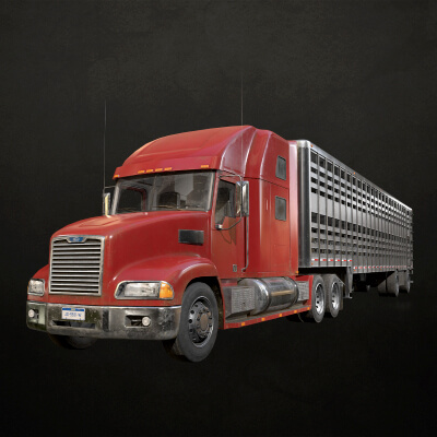 Semi Truck Livestock Trailer