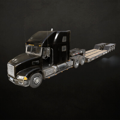 Semi Truck Lowboy Trailer