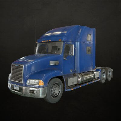 Semi Truck Tractor - Blue