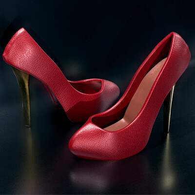 Women Letter Shoes Red