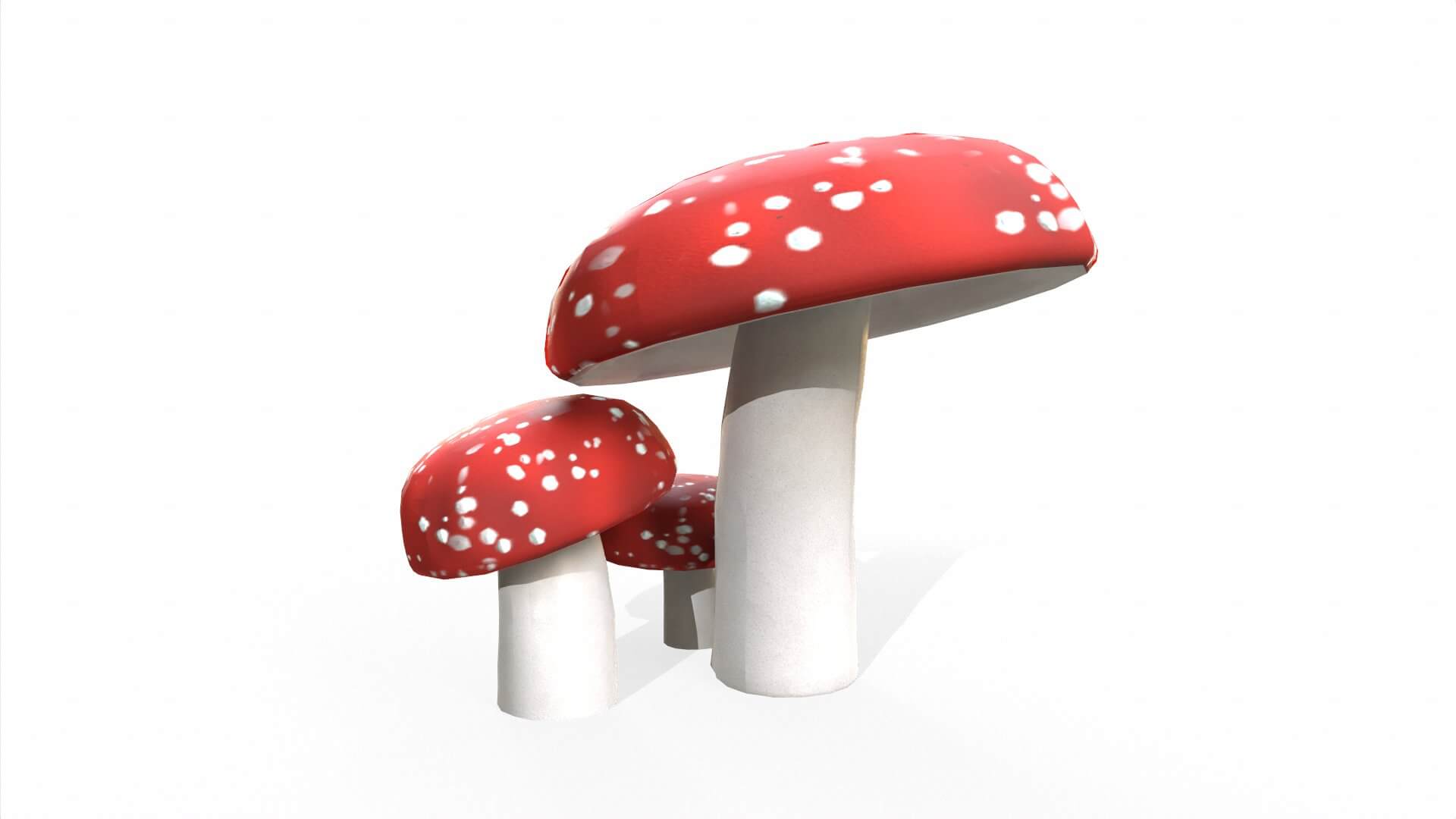 Red Mushrooms 3D Model by muharremadk
