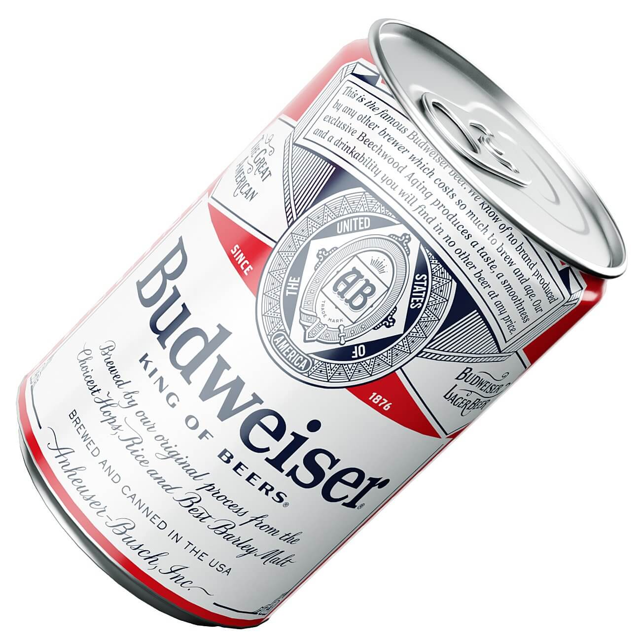 Budweiser Beer Can 163ml Slim 3D Model by murtazaboyraz