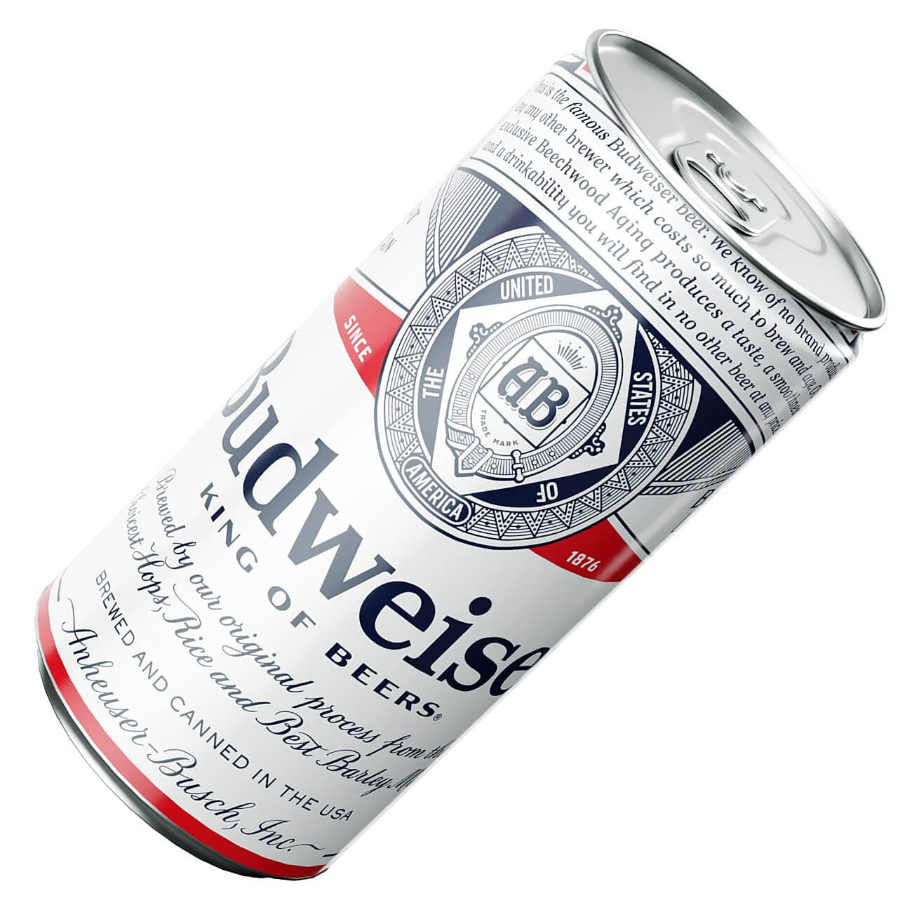 Budweiser Beer Can 250ml Slim 3D Model by murtazaboyraz
