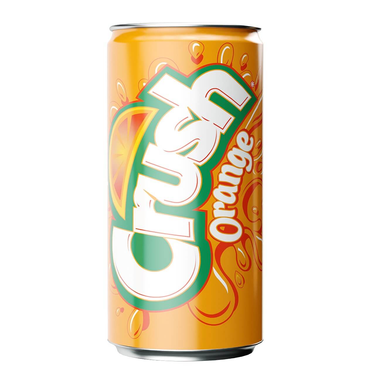 Crush Orange Soda Can 250ml Slim - 3D Model by murtazaboyraz