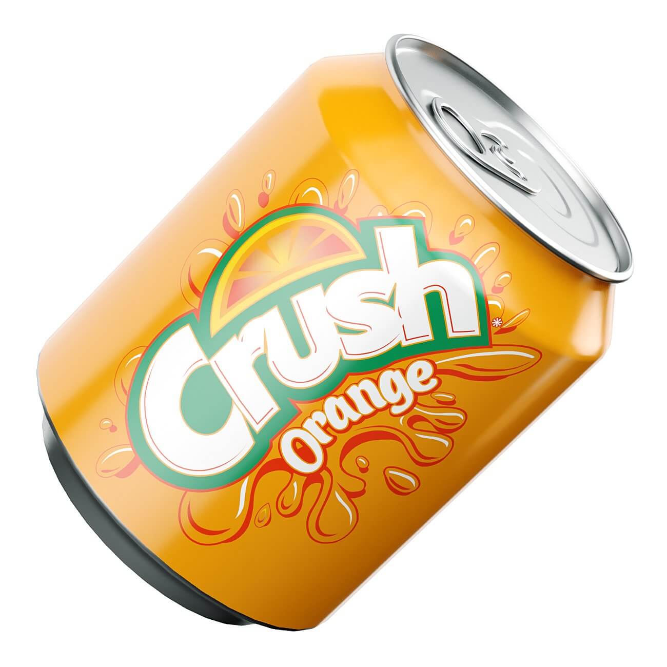 Crush Orange Soda Can 250ml 3D Model by murtazaboyraz