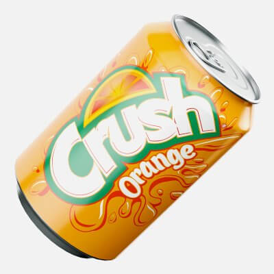Crush Orange Soda Can 330ml - 3D Model by murtazaboyraz