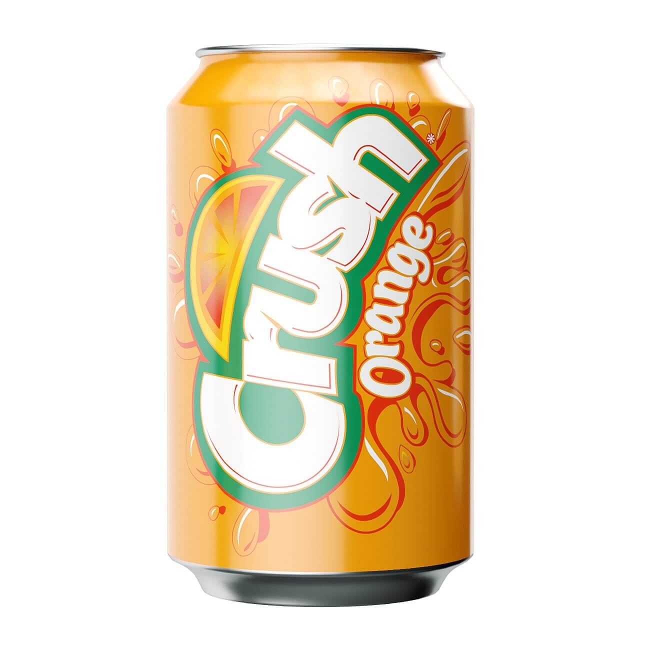 Crush Orange Soda Can 355ml 3D Model by murtazaboyraz