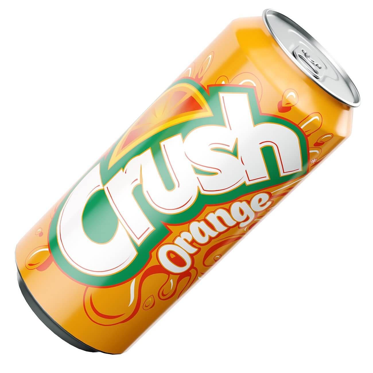 Crush Orange Soda Can 500ml - 3D Model by murtazaboyraz