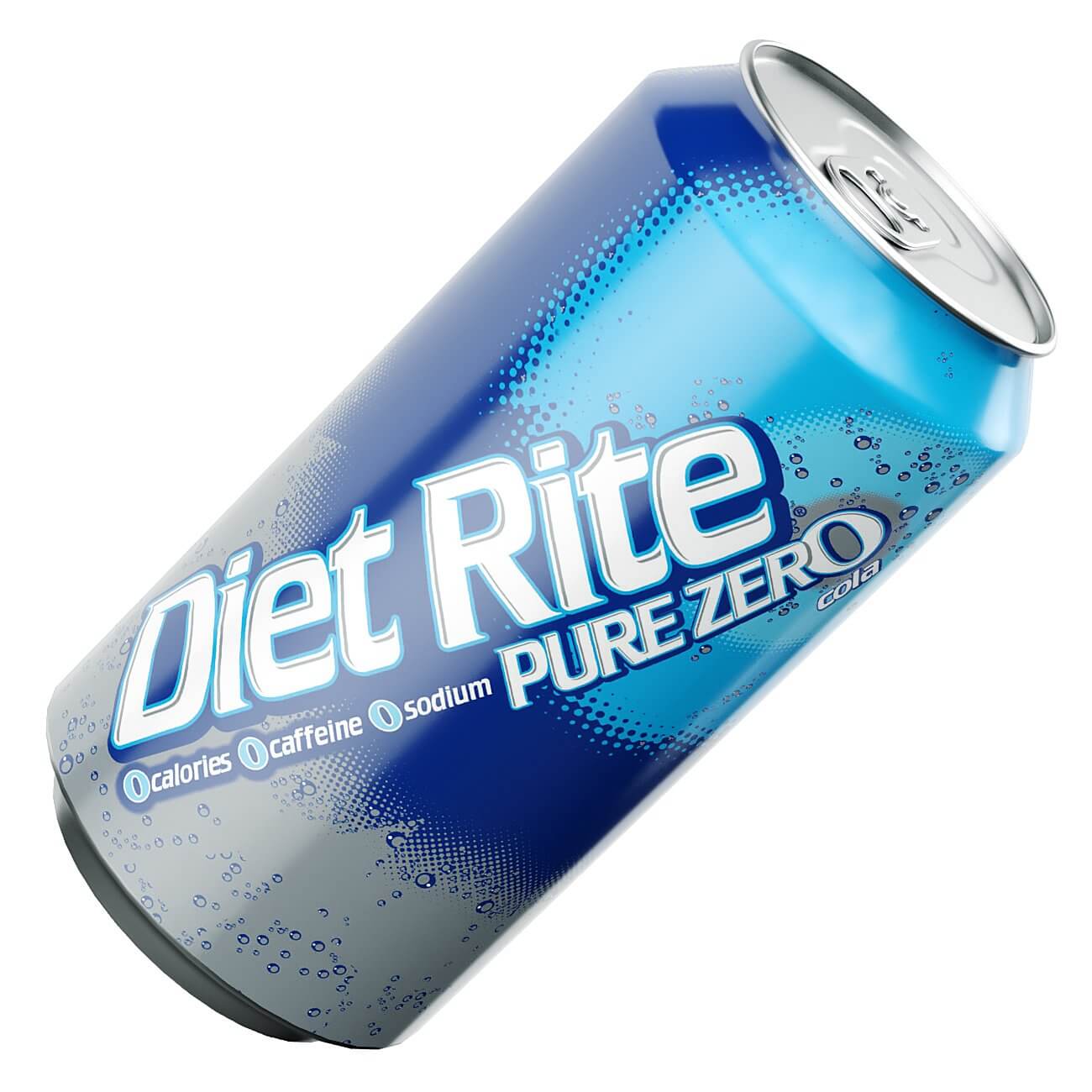 Diet Rite Pure Zero Diet Cola Soda 440ml - 3D Model by murtazaboyraz