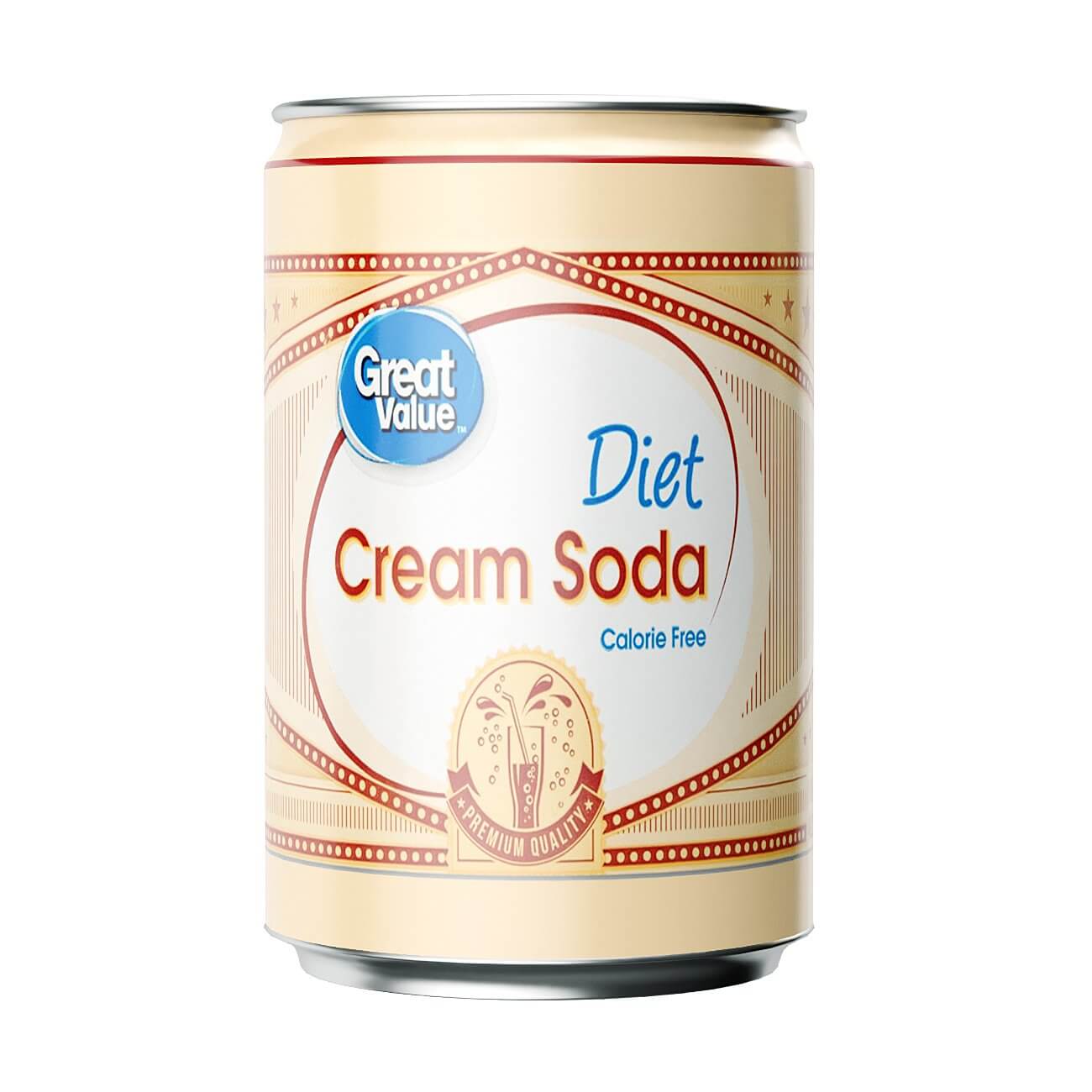 Great Value Cream Soda Can 163ml Slim 3D Model by murtazaboyraz