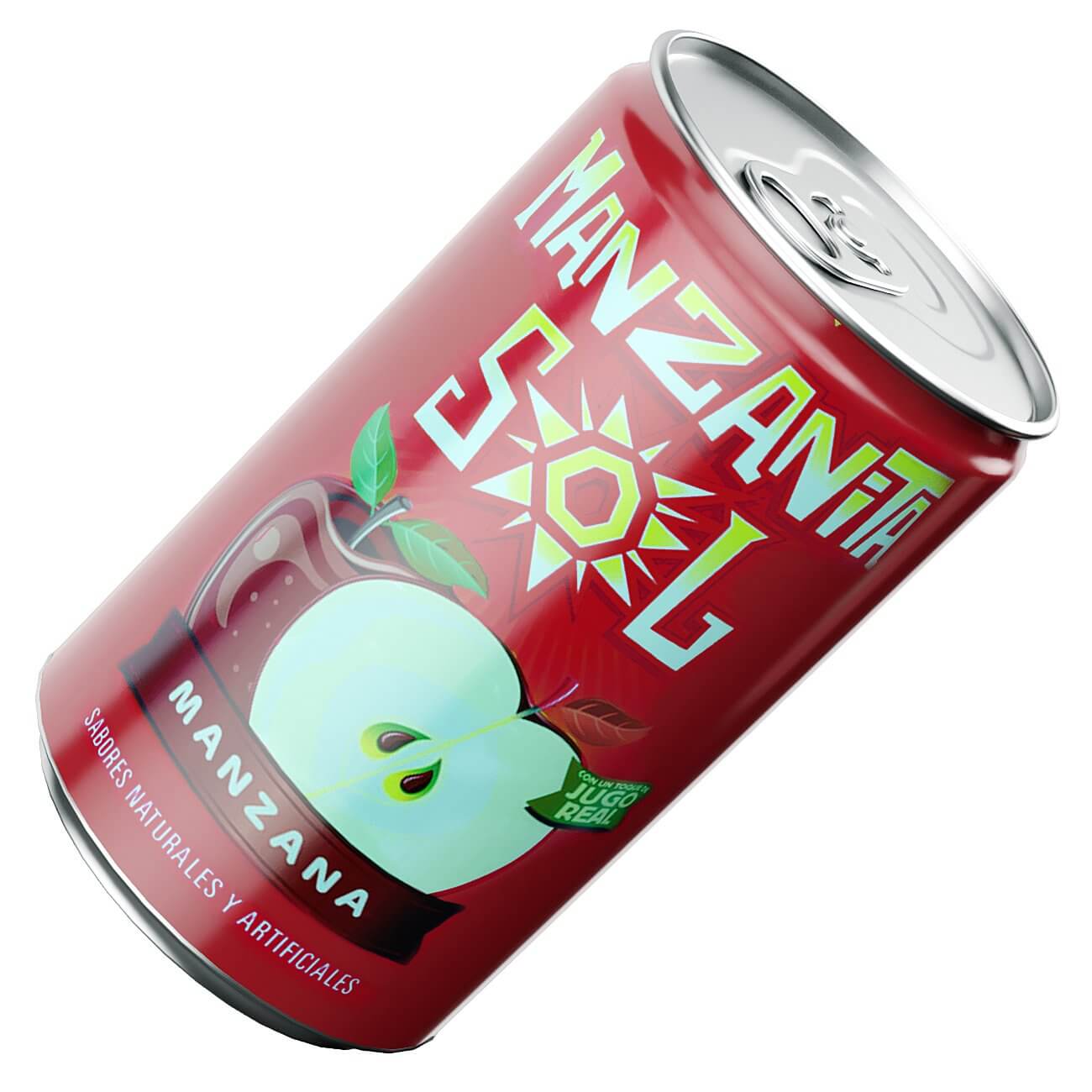 Manzanita Sol Apple Flavored Soda Can 187ml Slim 3D Model by