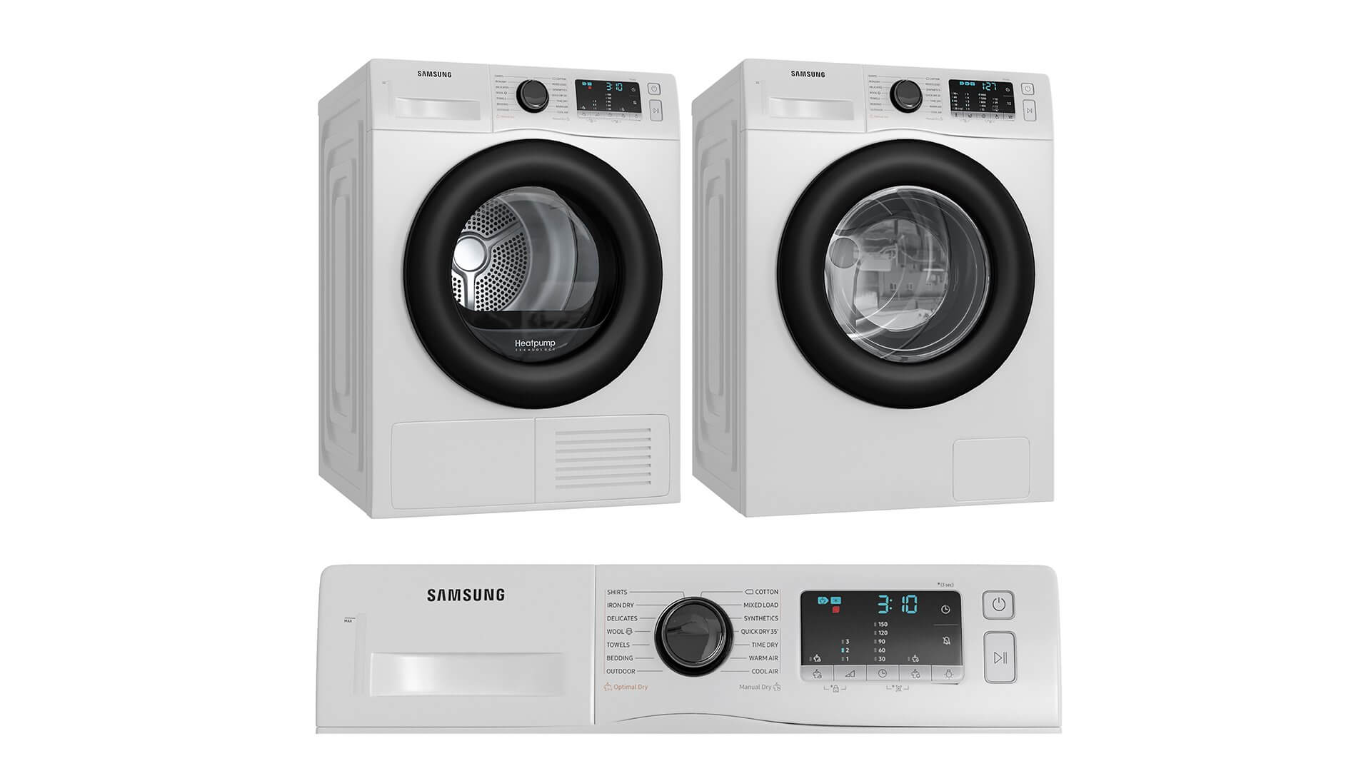 Samsung Washing Machine and Dryer DV80TA020AX 3D Model by murtazaboyraz