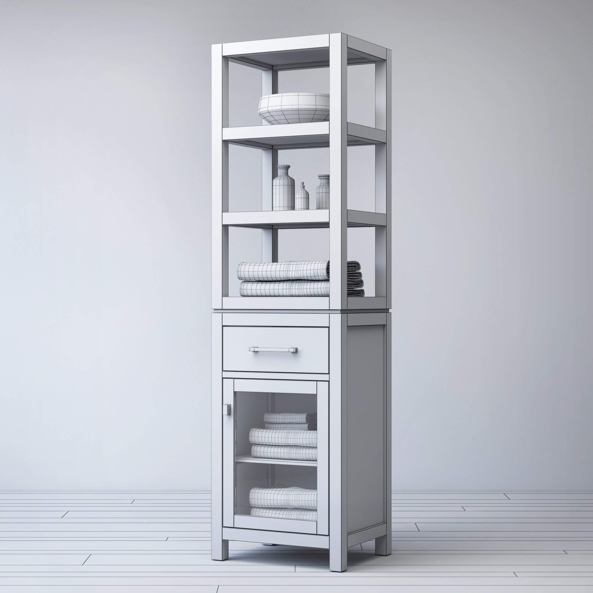 Hutton Open Shelf Bath 3D Model by musladinov