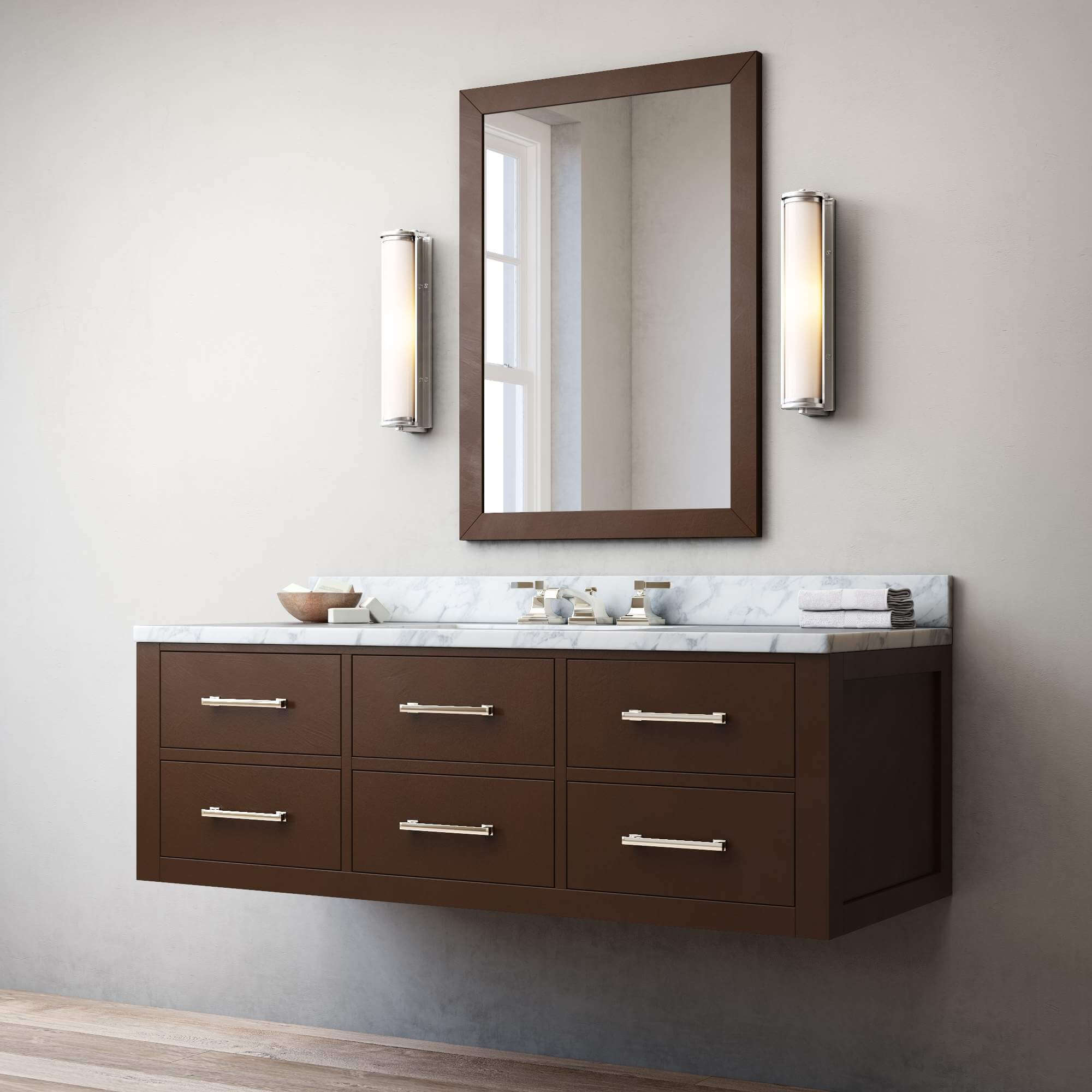 RH Hutton Single ExtraWide Floating Vanity 3D Model by musladinov