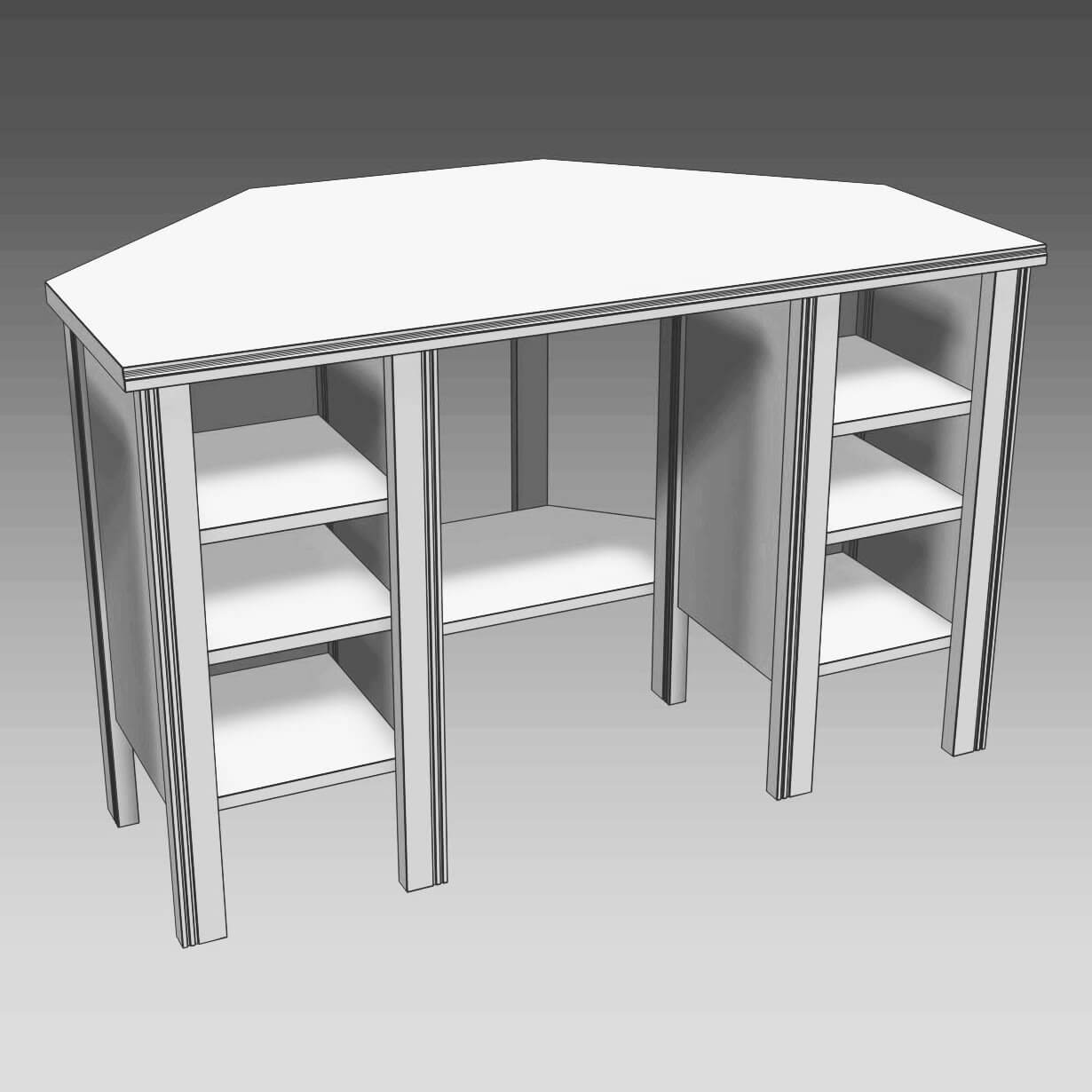IKEA BRUSALI Corner Desk 3D Model by musladinov