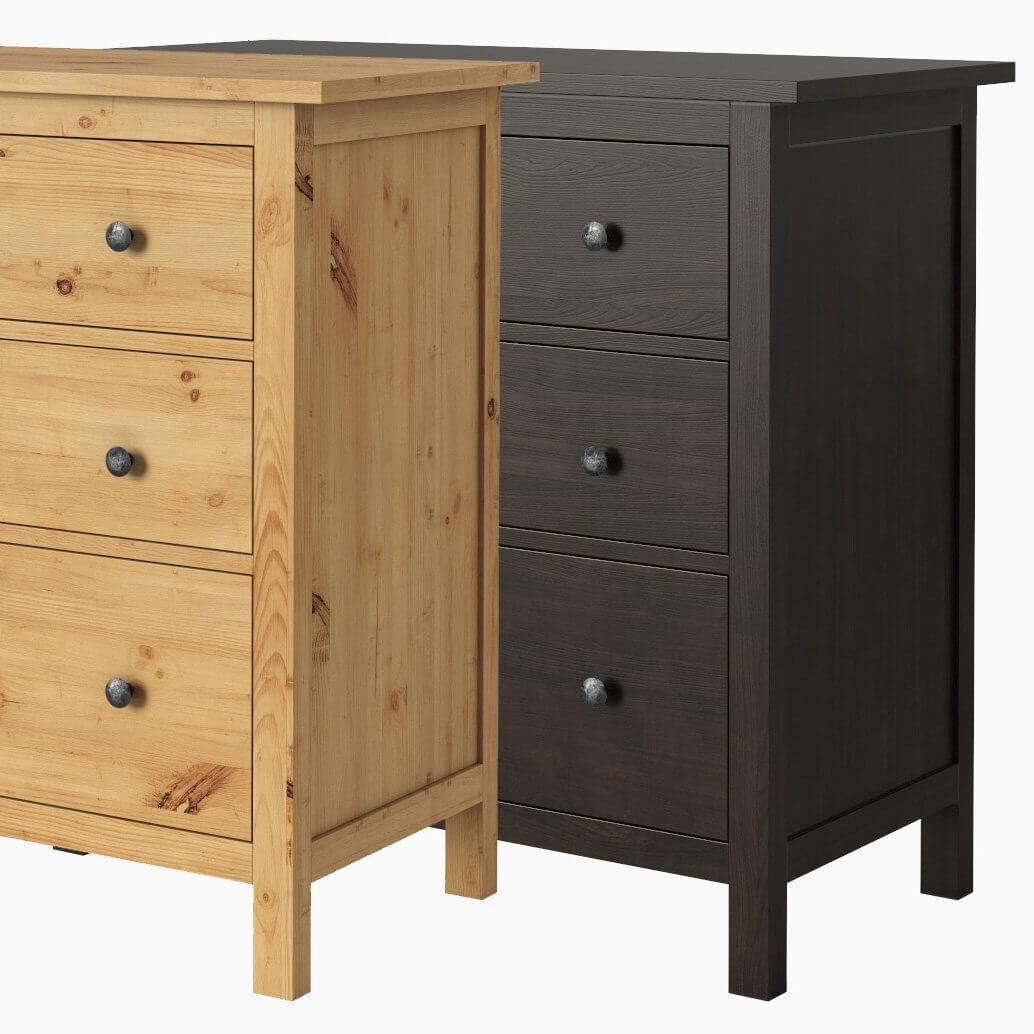 IKEA HEMNES 3Drawer Chest 3D Model by musladinov