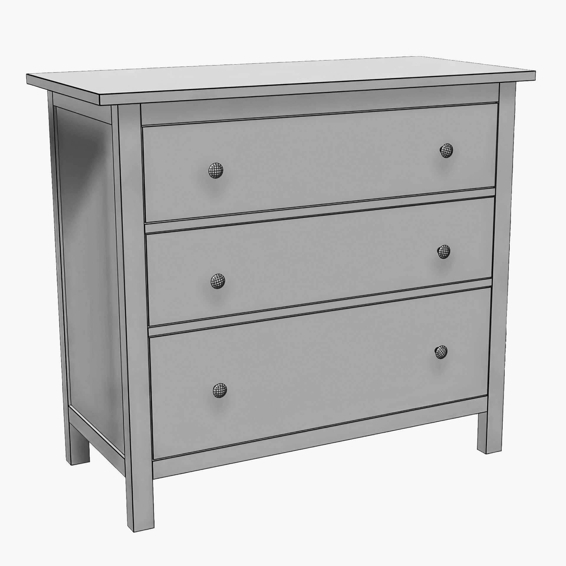 IKEA HEMNES 3Drawer Chest 3D Model by musladinov