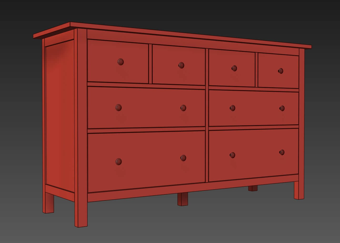 IKEA HEMNES 8Drawer Dresser 3D Model by musladinov