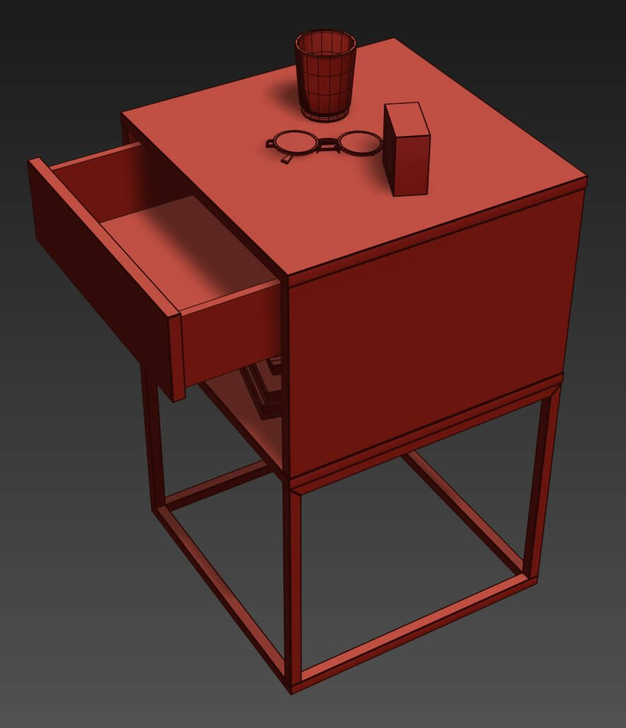 IKEA VIKHAMMER Nightstand 3D Model by musladinov