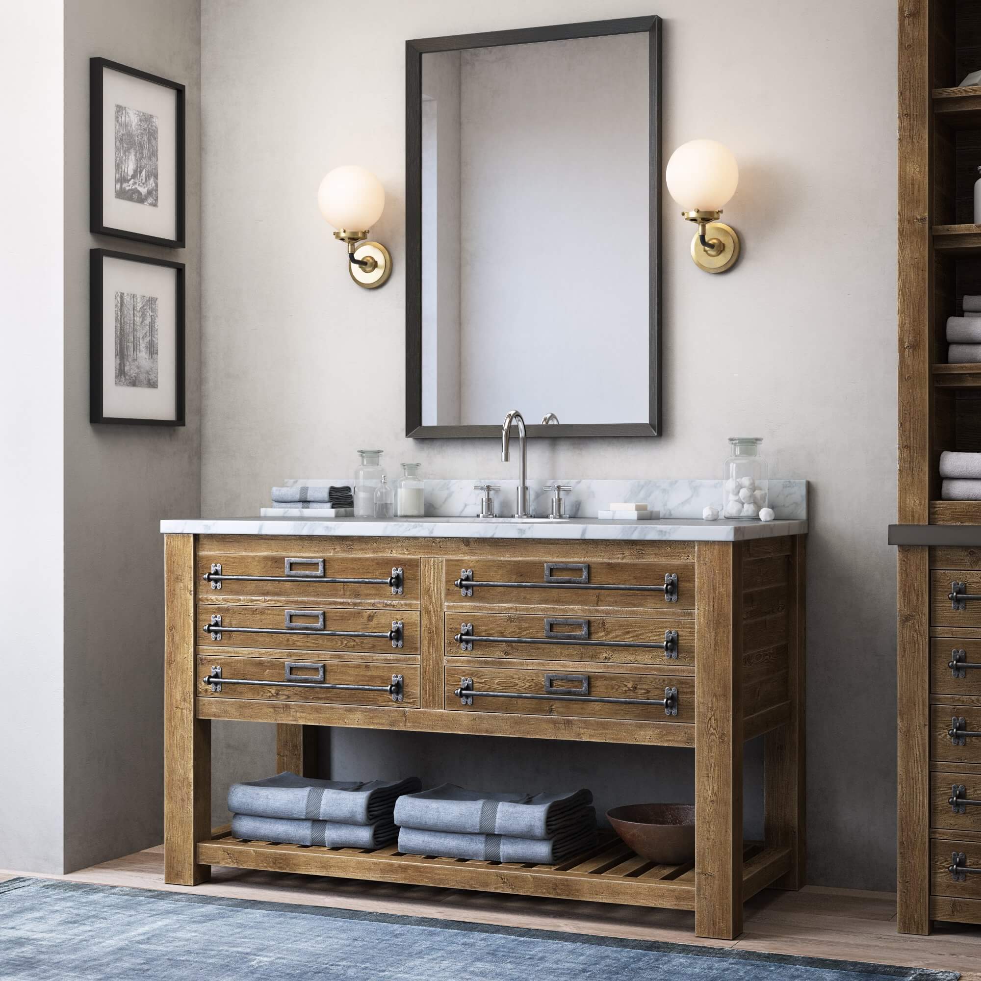 Mercantile ExtraWide Single Vanity Sink 3D Model by musladinov