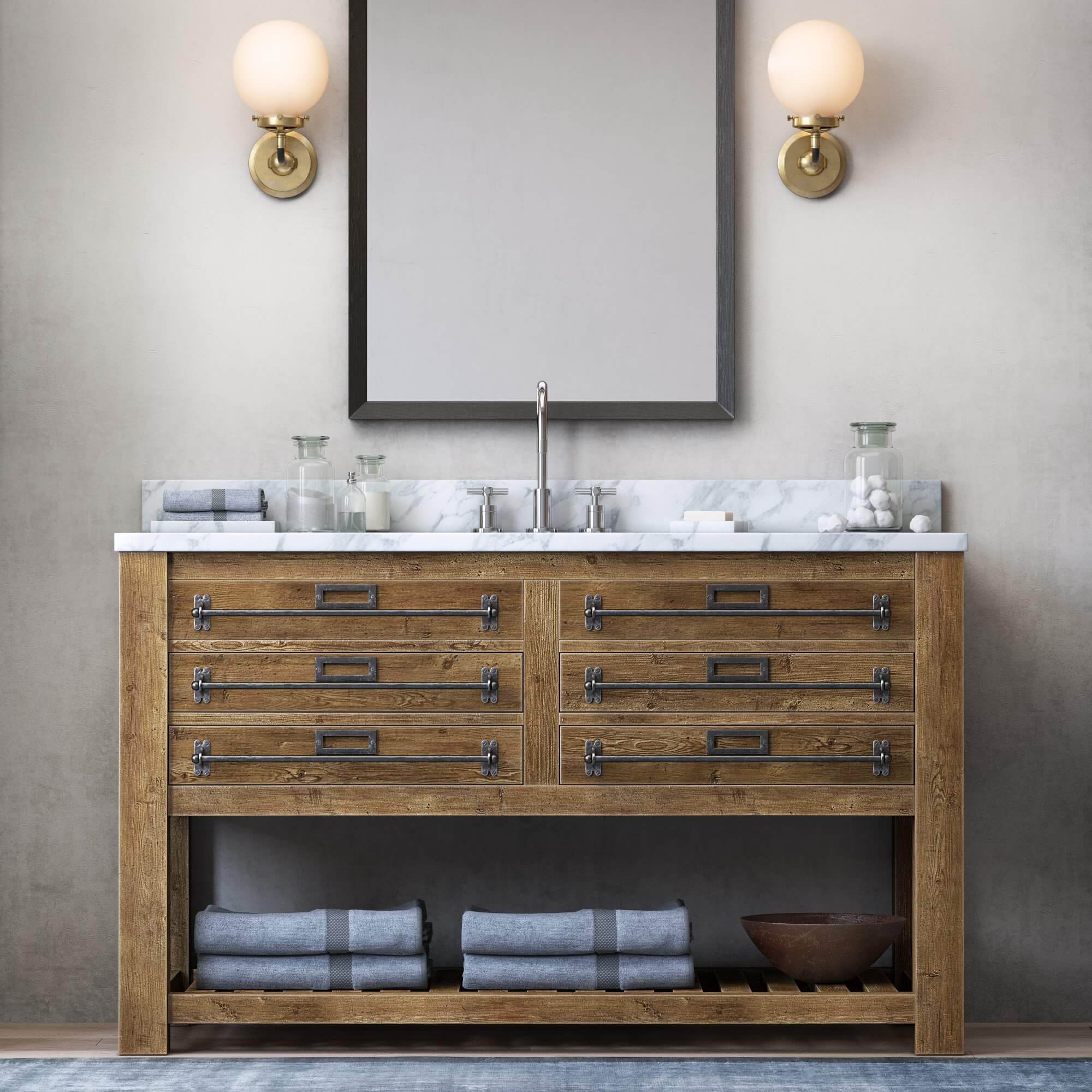 Mercantile ExtraWide Single Vanity Sink 3D Model by musladinov