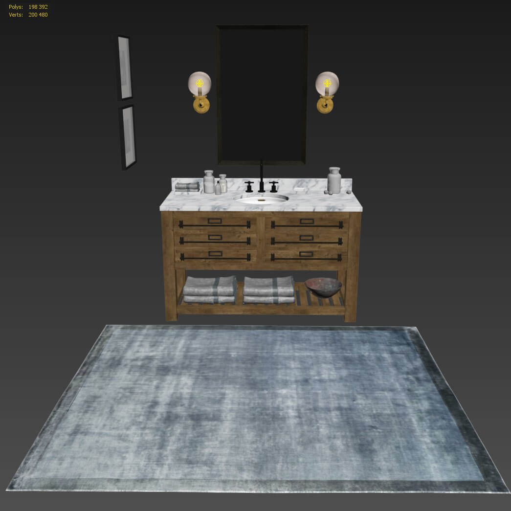 Mercantile ExtraWide Single Vanity Sink 3D Model by musladinov