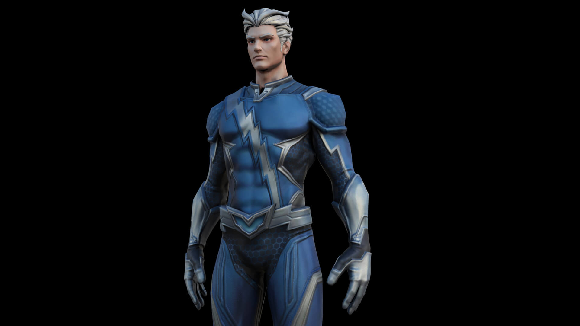 Quick Silver Speedster Marvel Hero Game Ready Rigged - 3D Model by ...